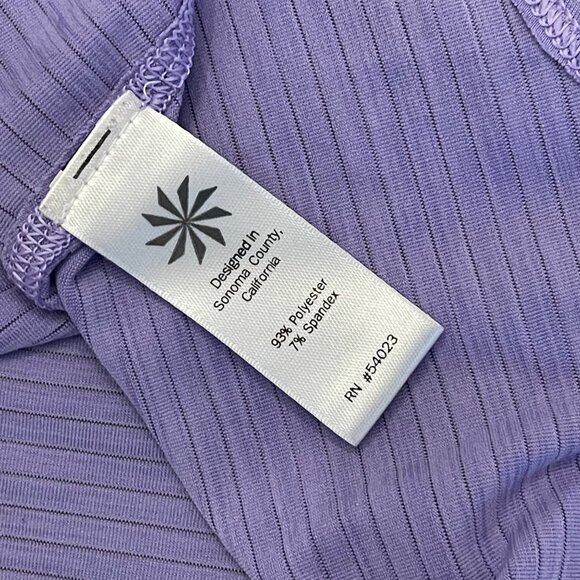 Athleta Shirt Womens Small Purple Micro Striped Racerback Tank Top Activewear - Picture 4 of 11